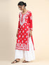 Miesha Iyer in Premium Hand Embroidery Chikankari Kurta Modal Cotton- Red